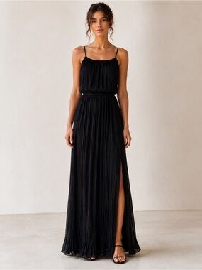 bcbgeneration black maxi dress | Dresses | Bcbg Generation Ruffle Sheer Bottom V Neck Sleeveless Maxi Nwt Open back
